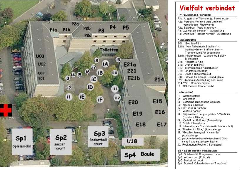 Lageplan zum Schulfest der BBS Wirtschaft Koblenz